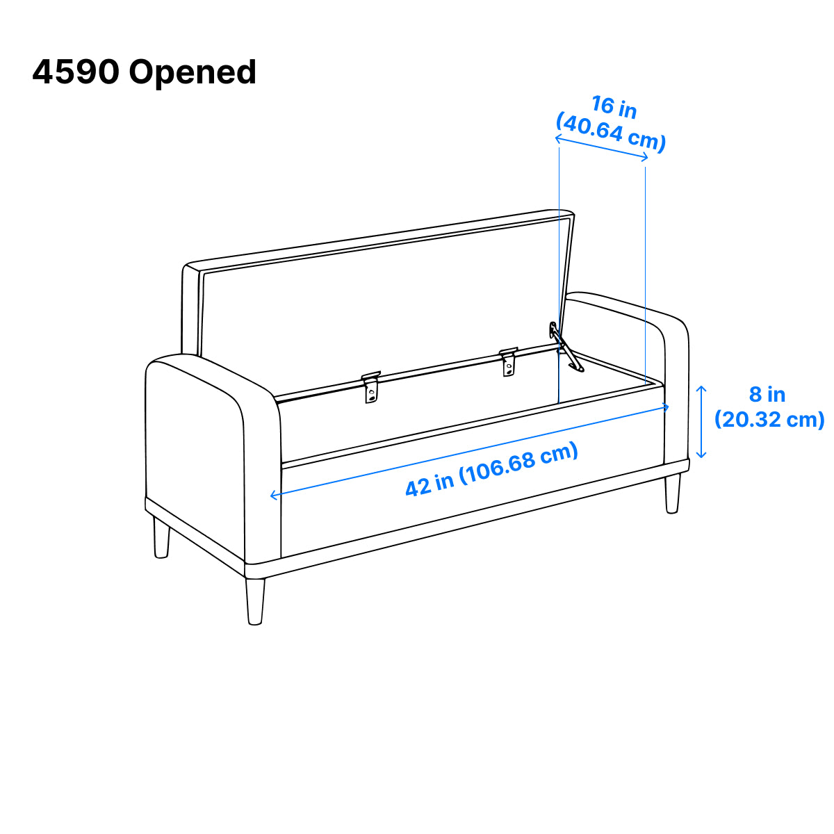 Elayne Ottoman Bench - Blue