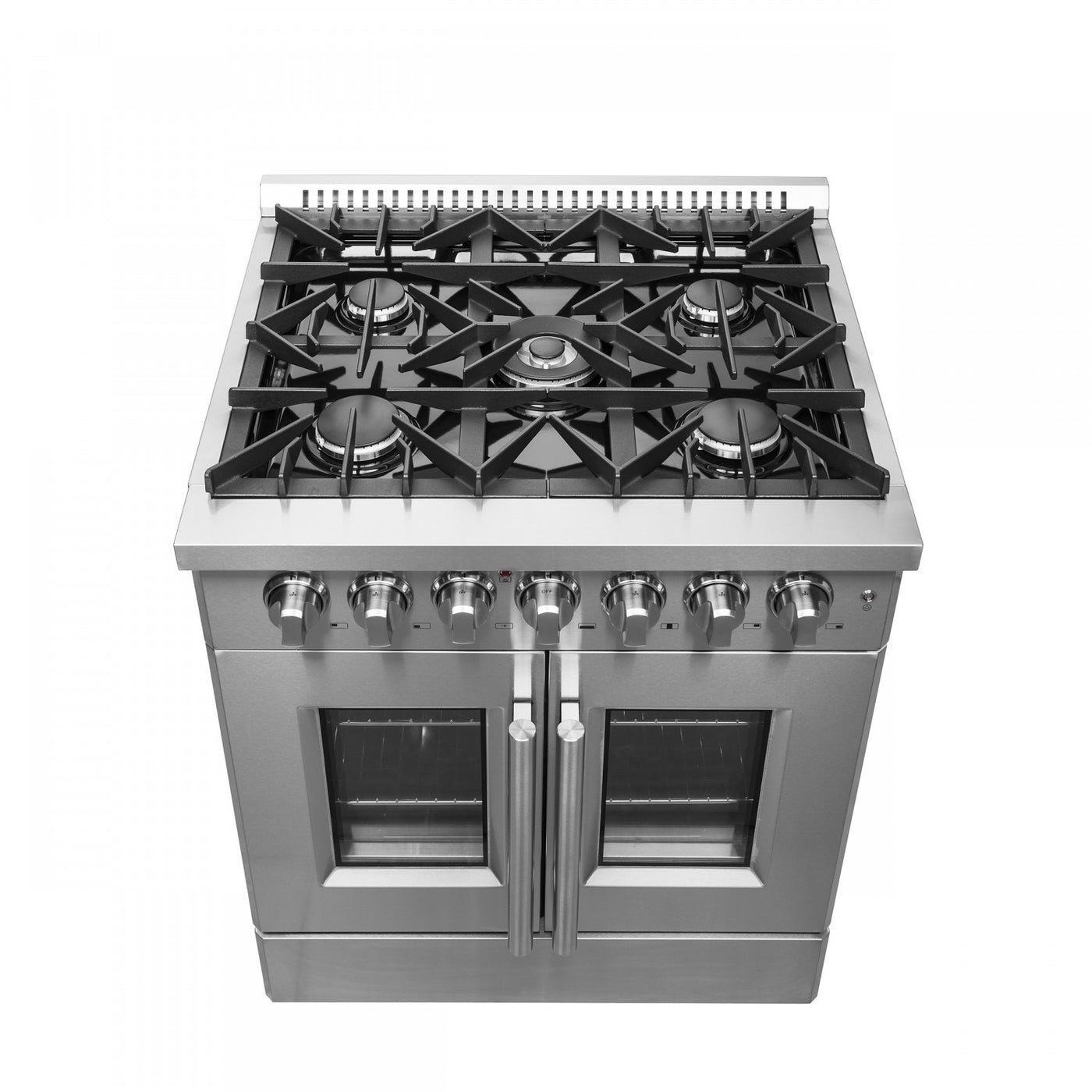 Forno Galiano 30" Stainless Steel French Door Dual Fuel Range with True Convection (4.32 Cu. Ft.) - FFSGS6356-30