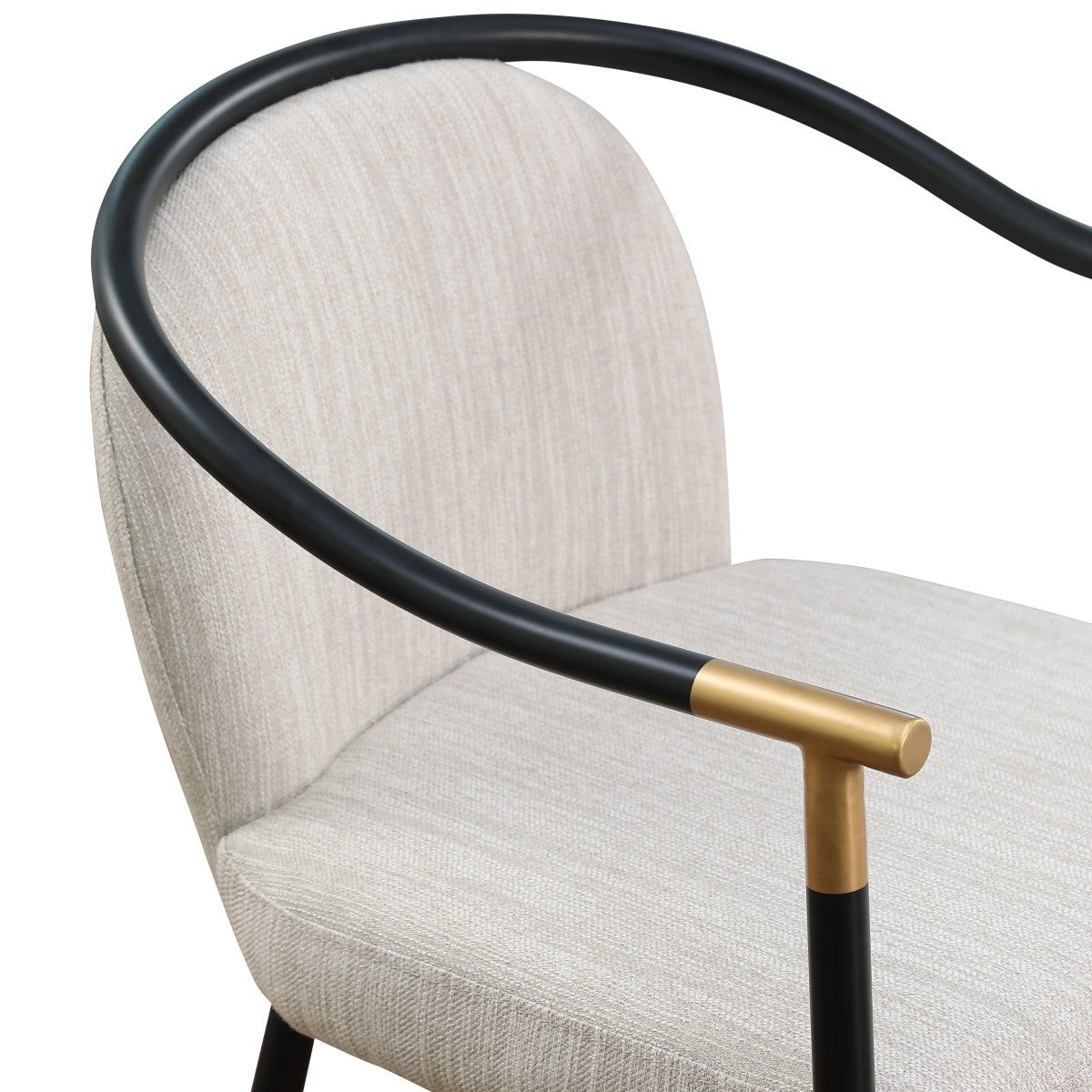 Kenna Dining Chair - Beige/Black - Set of Two