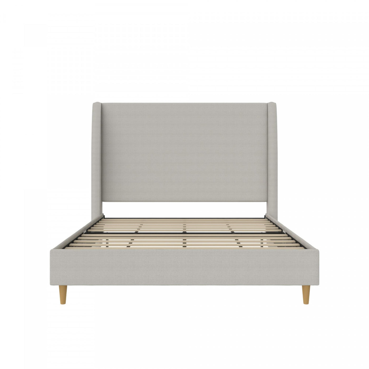 Tess Upholstered Wingback Queen Bed - Whiskey Gray Linen