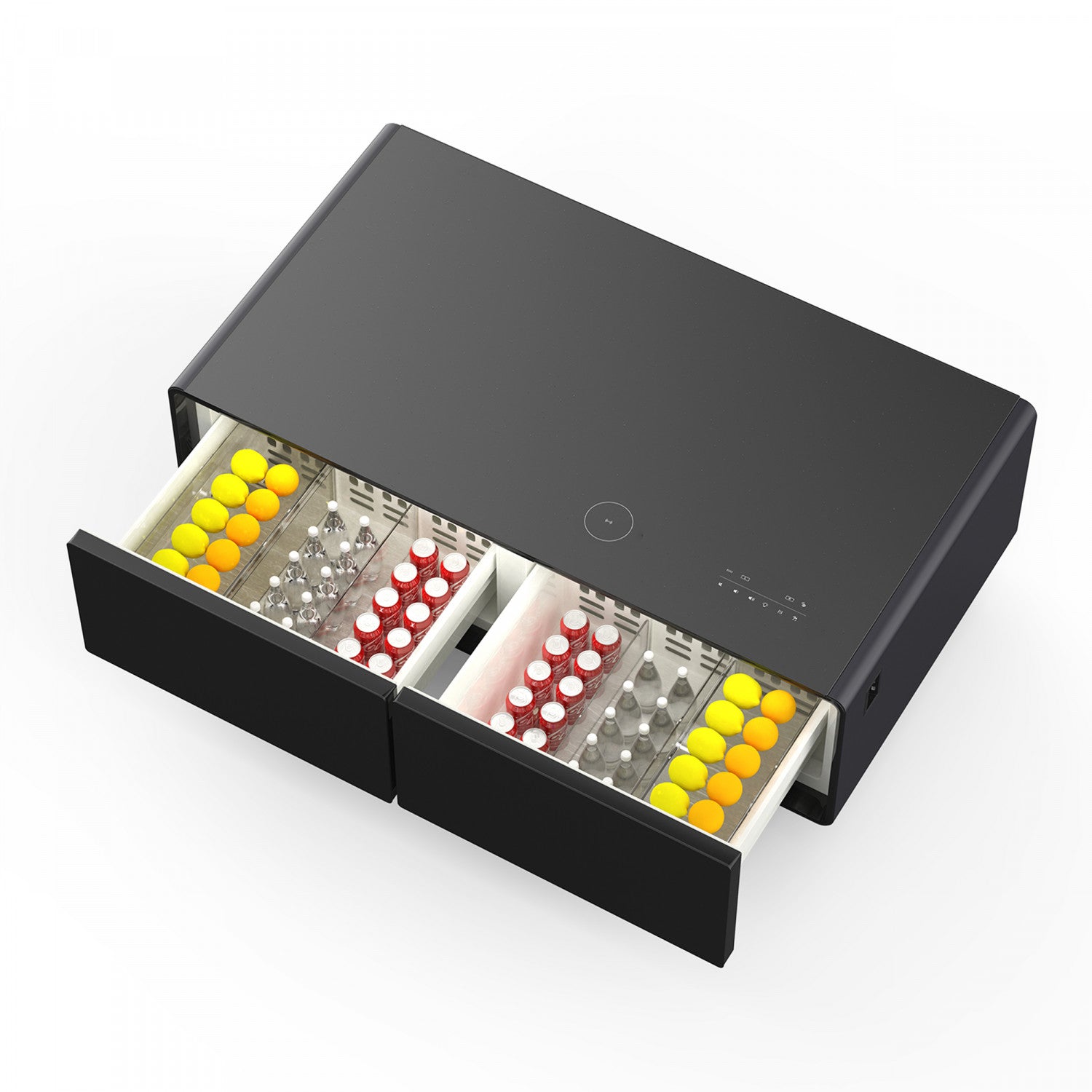 Forno Tavolo Smart Coffee Table With Dual Refrigerator Drawers - Black - FCTFR7006-51BLK