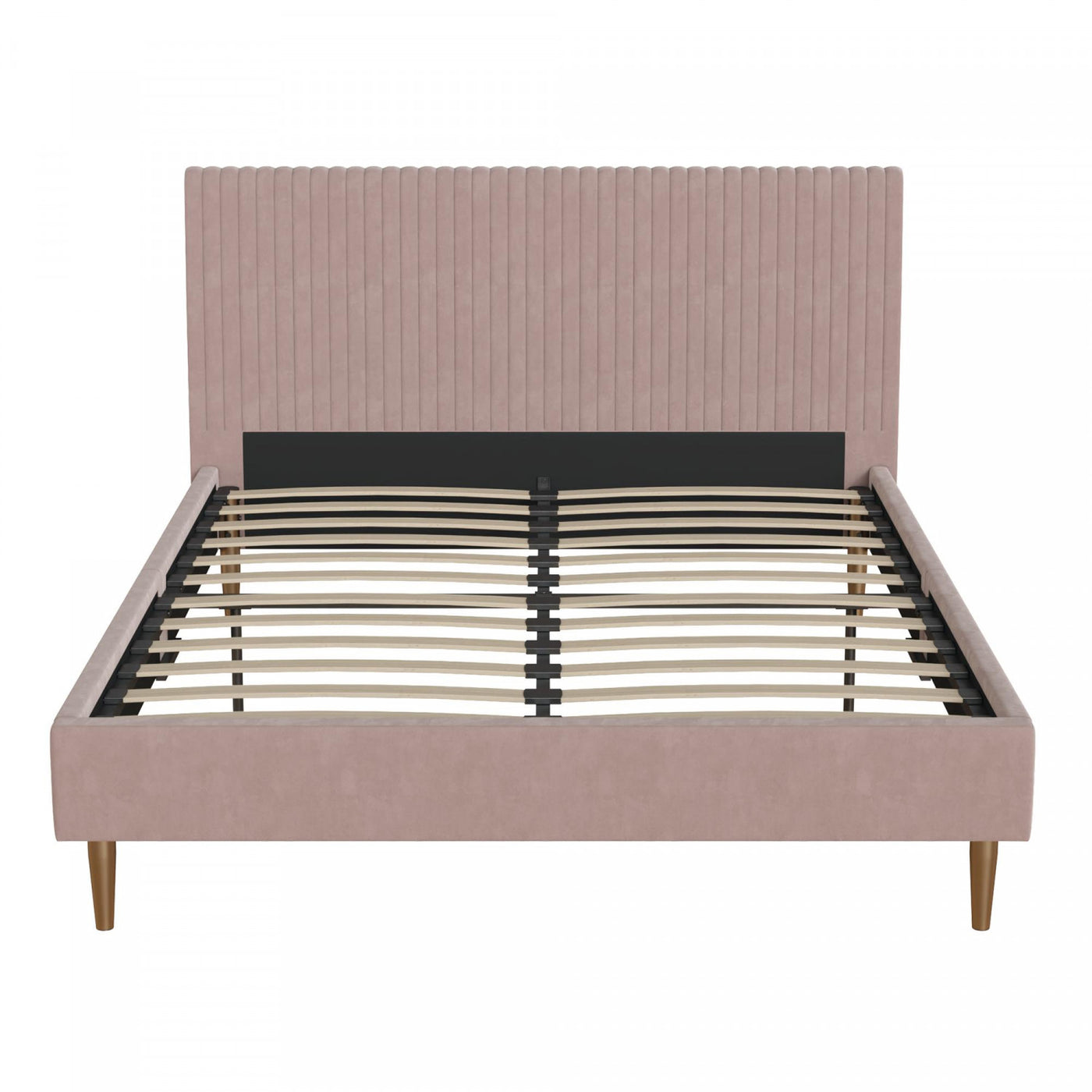 Daphne Upholstered Queen Bed - Blush Velvet