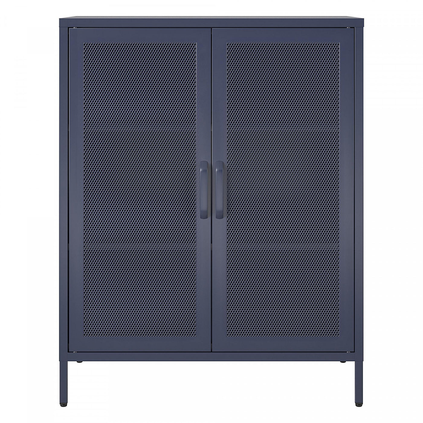 Channing 2 Door Storage Cabinet with Mesh Metal - Navy