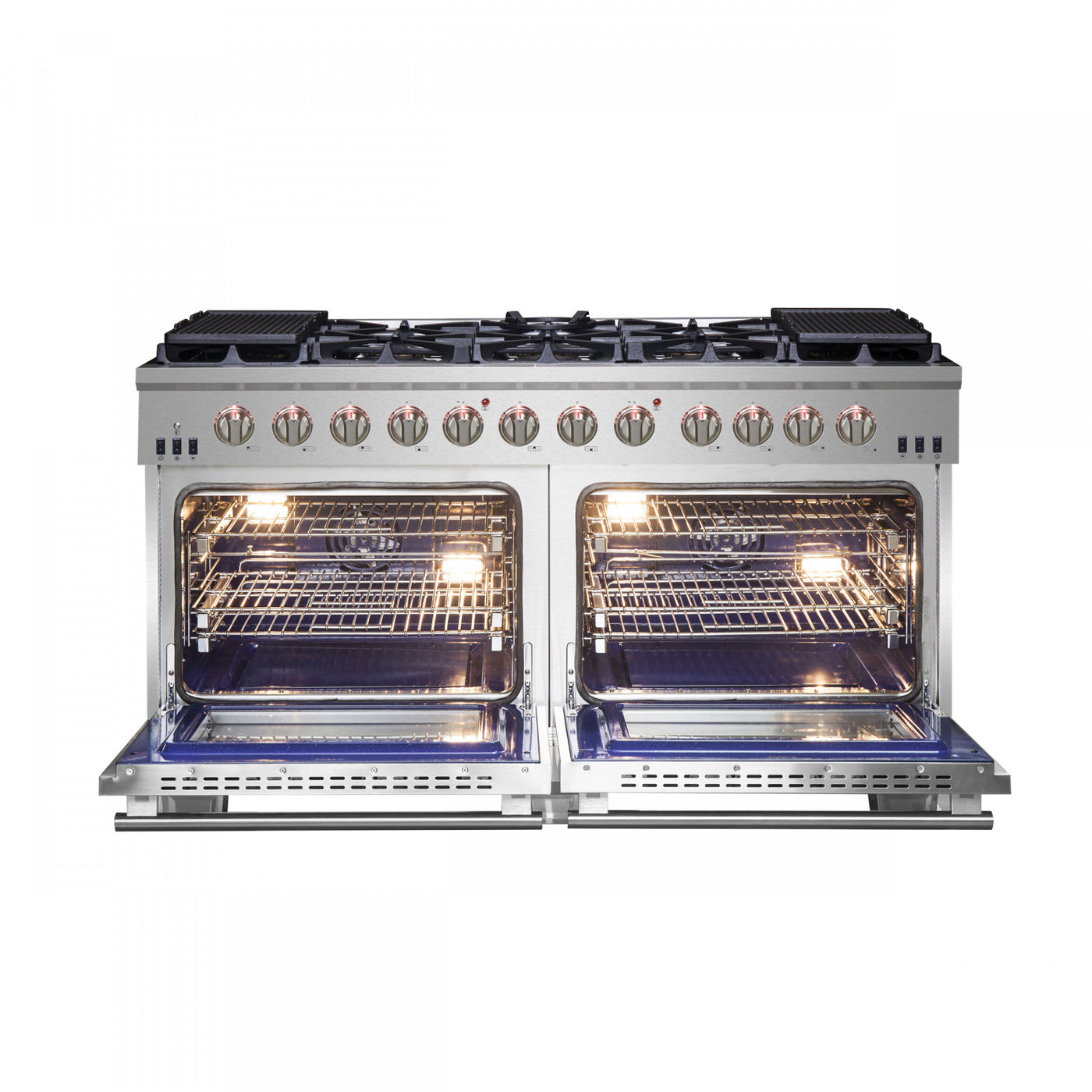 Forno Capriasca 60" Stainless Steel Freestanding Double Oven Gas Range (8.64 Cu. Ft.) - FFSGS6260-60