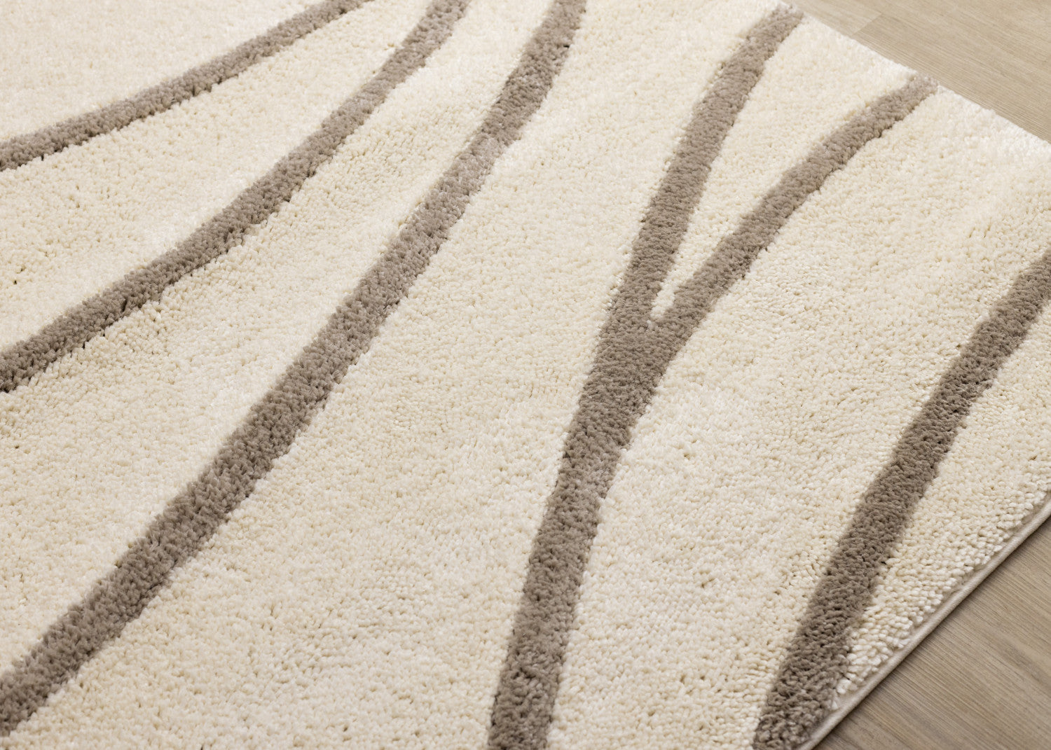 Palace Modern Curves Area Rug - 5' X 8' - Cream/Taupe
