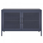 Channing Wide 2 Door Storage Cabinet with Mesh Metal - Navy