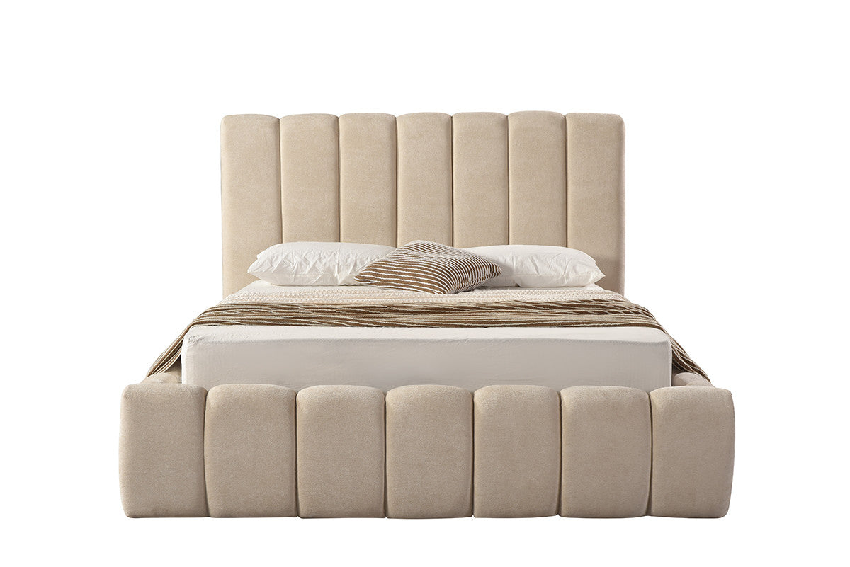 Lotus Queen Bed - Beige