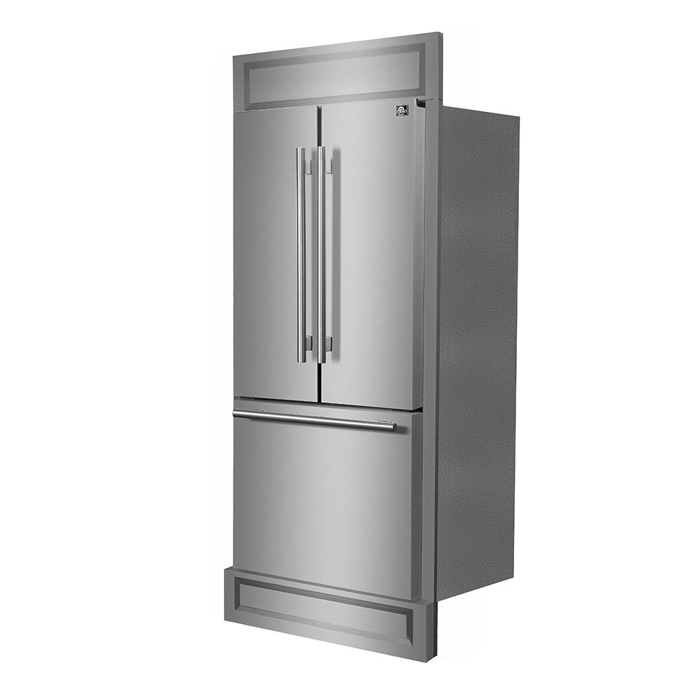 Forno Gallipoli 30" 17.5 Cu.Ft. Stainless Steel French Door Refrigerator - FFFFD1974-35MG
