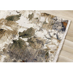 Sterling Contemporary Floral Area Rug - Cream Green Rust - 5' X 8'