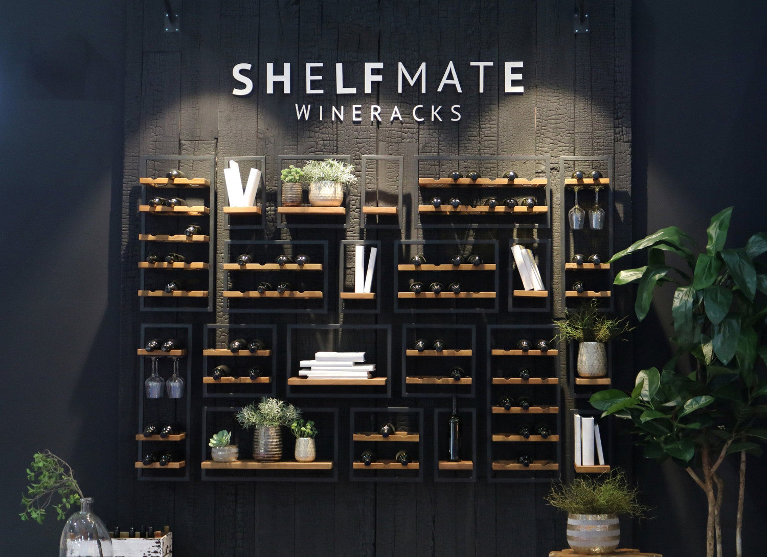 Bayan Metal Frame Wall Box I - Teak