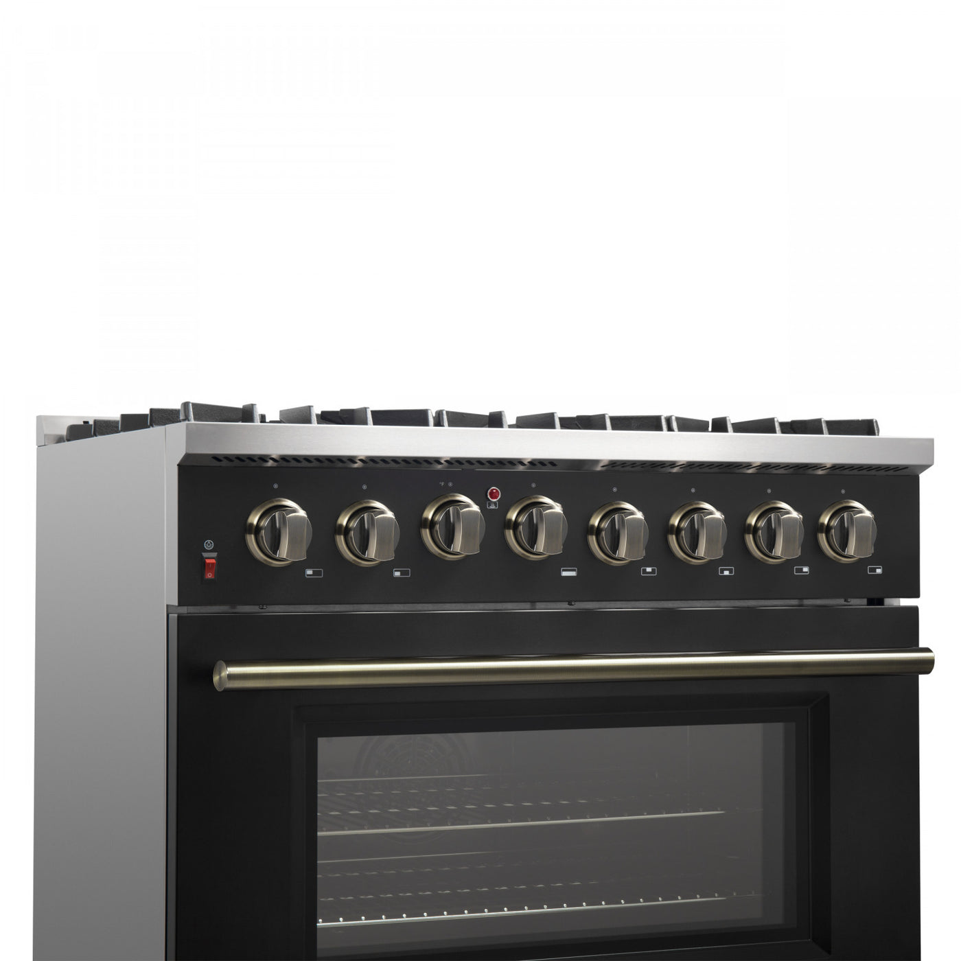 Forno Galiano 36" Black Dual Fuel Range (5.36 Cu. Ft.) - FFSGS6156-36BLK