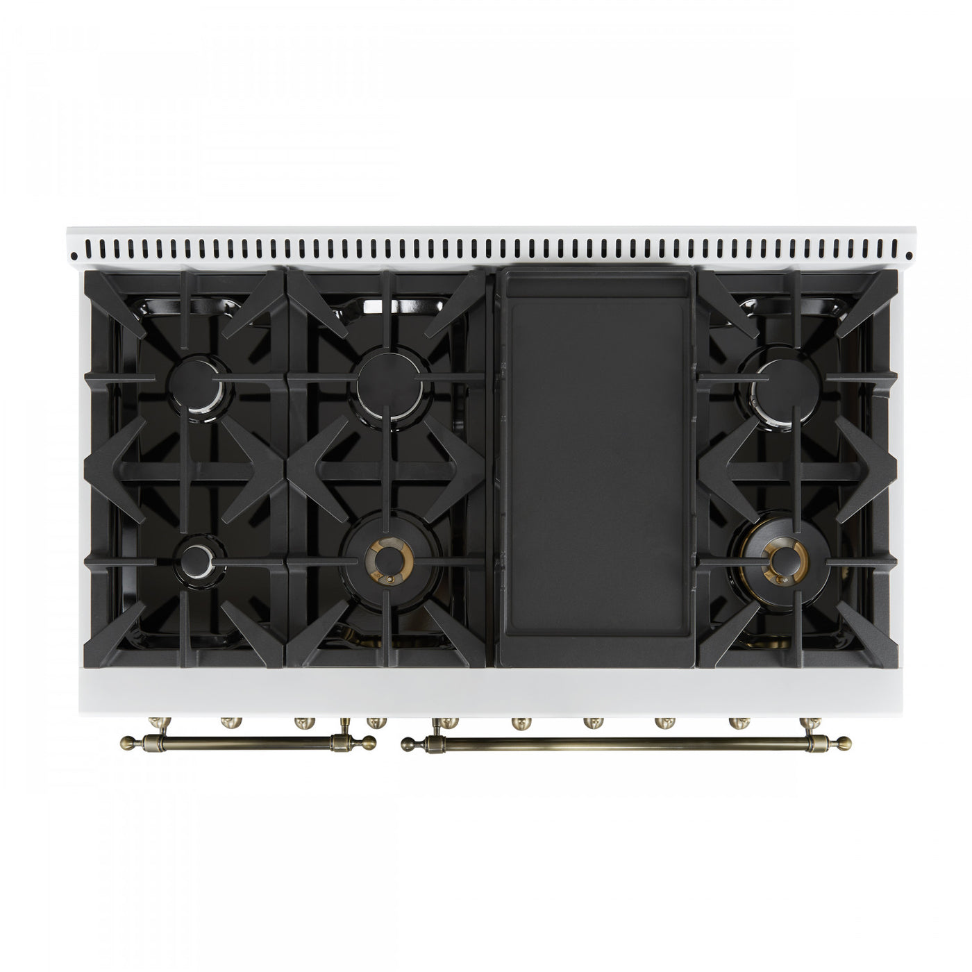Forno Antico 48" White Freestanding Dual Fuel Double Oven Range (5.5 Cu. Ft.) - FFSGS6113-48WHT