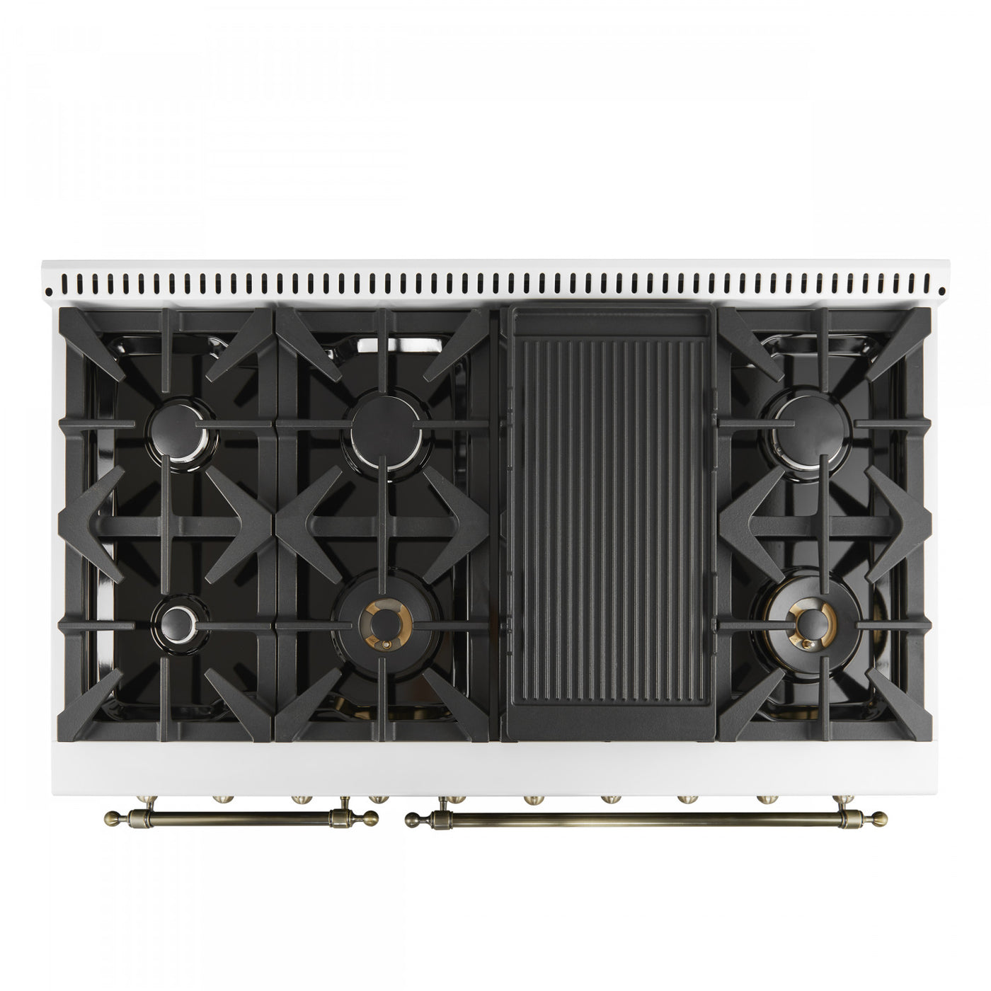 Forno Antico 48" White Freestanding Double Oven Gas Range (5.5 Cu. Ft.) - FFSGS6219-48WHT