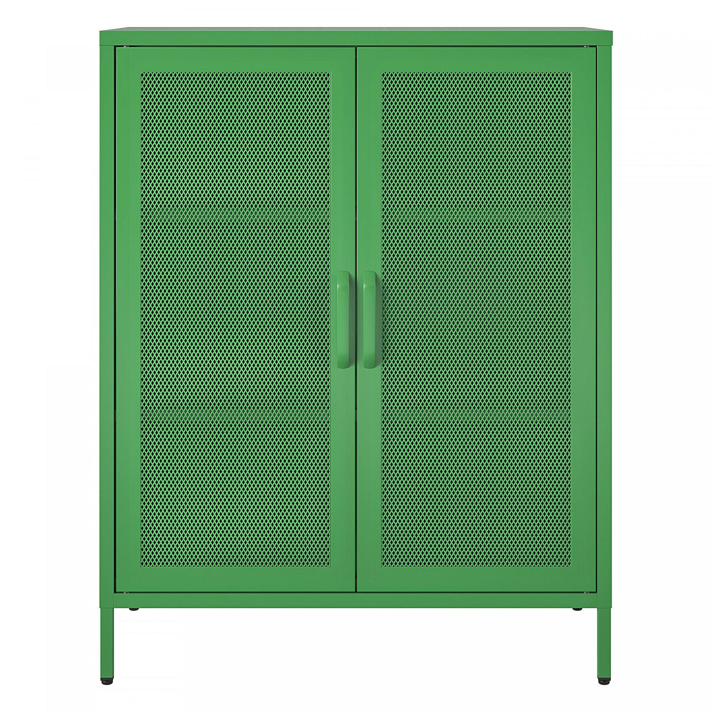Channing 2 Door Storage Cabinet with Mesh Metal - Kelly Green