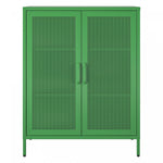 Channing 2 Door Storage Cabinet with Mesh Metal - Kelly Green