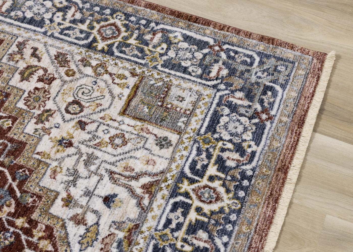 Macie Traditional Area Rug - Red Cream - 5' X 8'