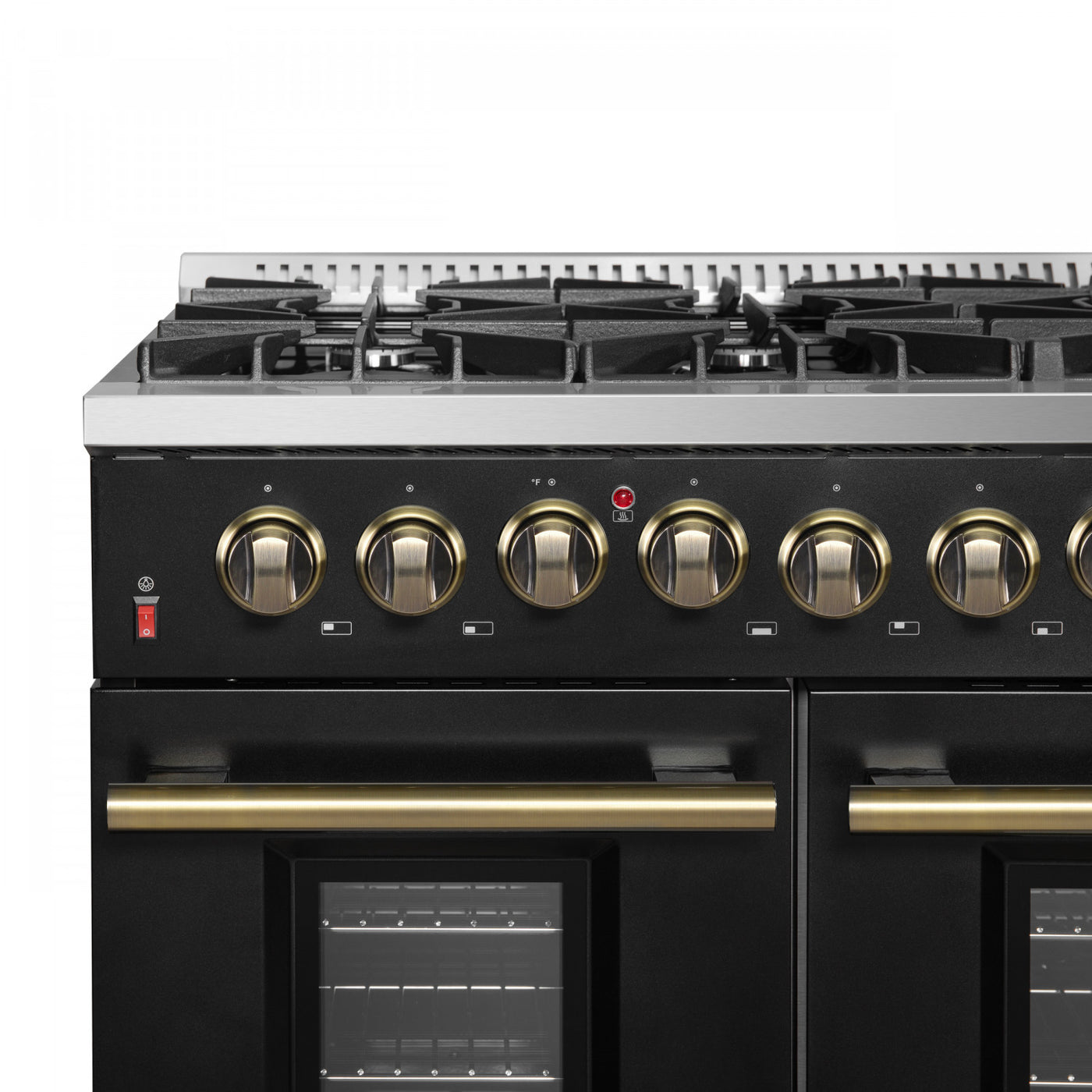 Forno Galiano 48" Black Freestanding Dual Fuel Double Oven Range (6.58 Cu. Ft.) - FFSGS6156-48BLK