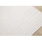 Machine Washable Modern Stripes Area Rug - Cream Beige - 8' X 11'