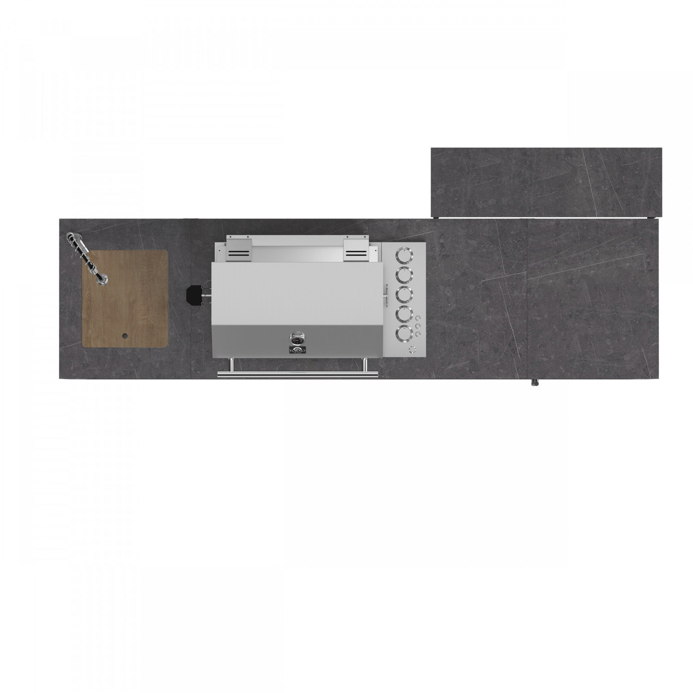 Forno Rimini Gray Countertop Outdoor Kitchen with 30" 62,600 BTU BBQ and Beverage Centre - FODKT2544BLK