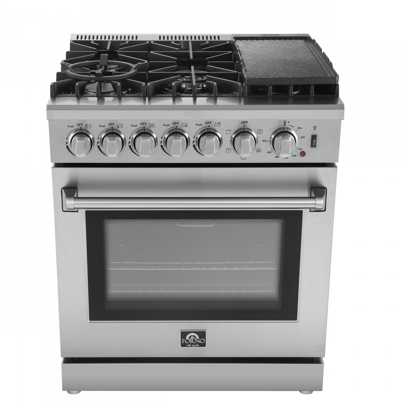 Forno Lazio Stainless Steel Dual Fuel Range With True Convection And Air Fry (4.32 Cu. Ft.) - FFSGS6196-30