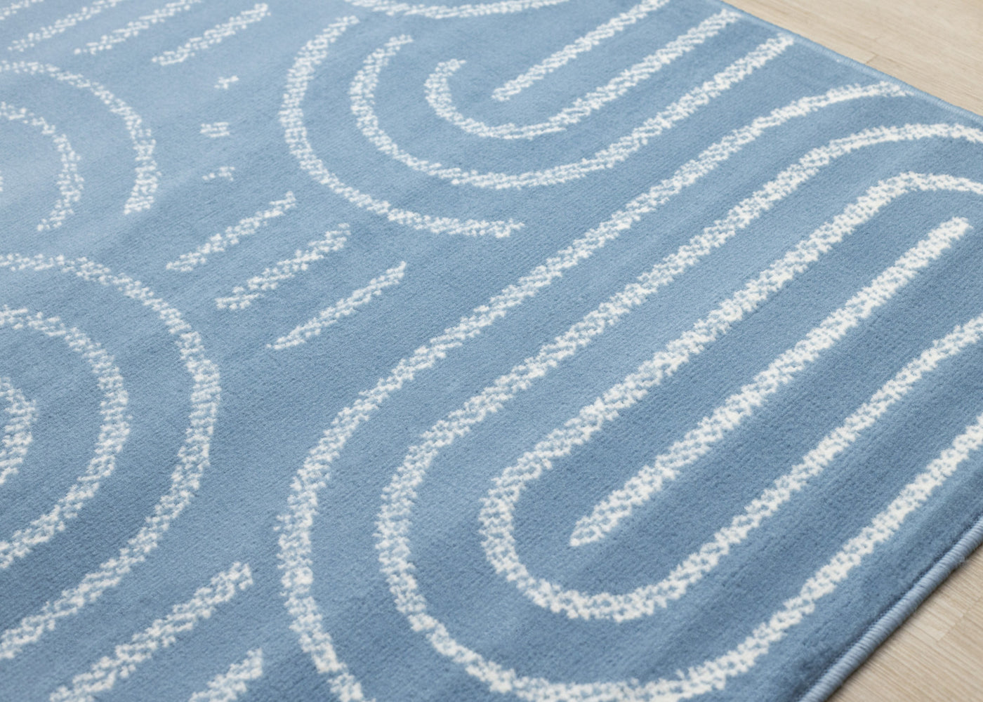 Functional Modern Links Area Rug - 5' X 8' - Blue/Cream