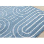 Functional Modern Links Area Rug - 5' X 8' - Blue/Cream