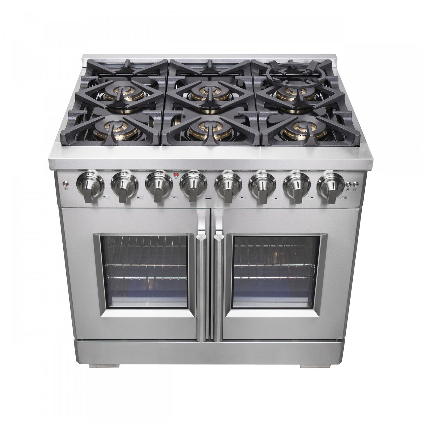 Forno Capriasca 36" Stainless Steel French Door Dual Fuel Range With True Convection (5.36 Cu. Ft.) - FFSGS6387-36