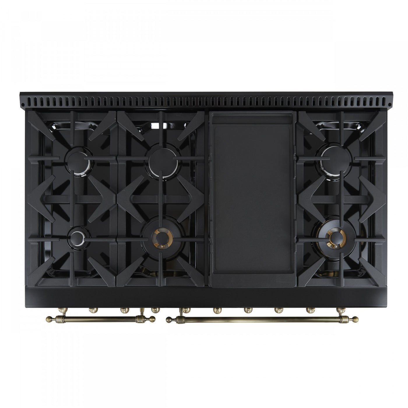 Forno Antico 48" Black Freestanding Double Oven Gas Range (5.5 Cu. Ft.) - FFSGS6219-48BLK
