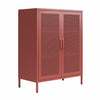 Channing 2 Door Storage Cabinet with Mesh Metal - Terracotta
