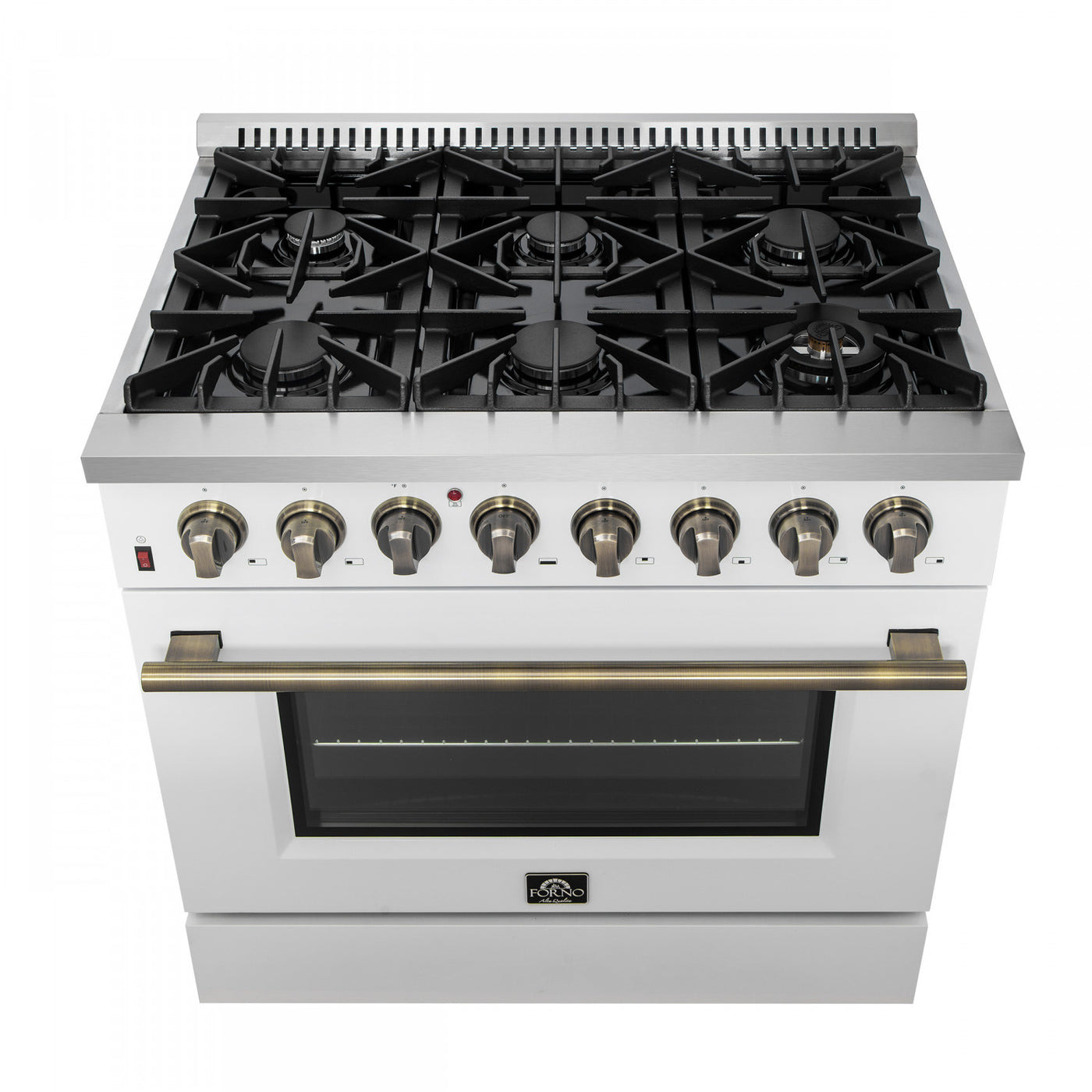Forno Galiano 36" White Dual Fuel Range (5.36 Cu. Ft.) - FFSGS6156-36WHT