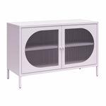 Luna Wide 2-Door Accent Cabinet with Fluted Glass - Lilac
