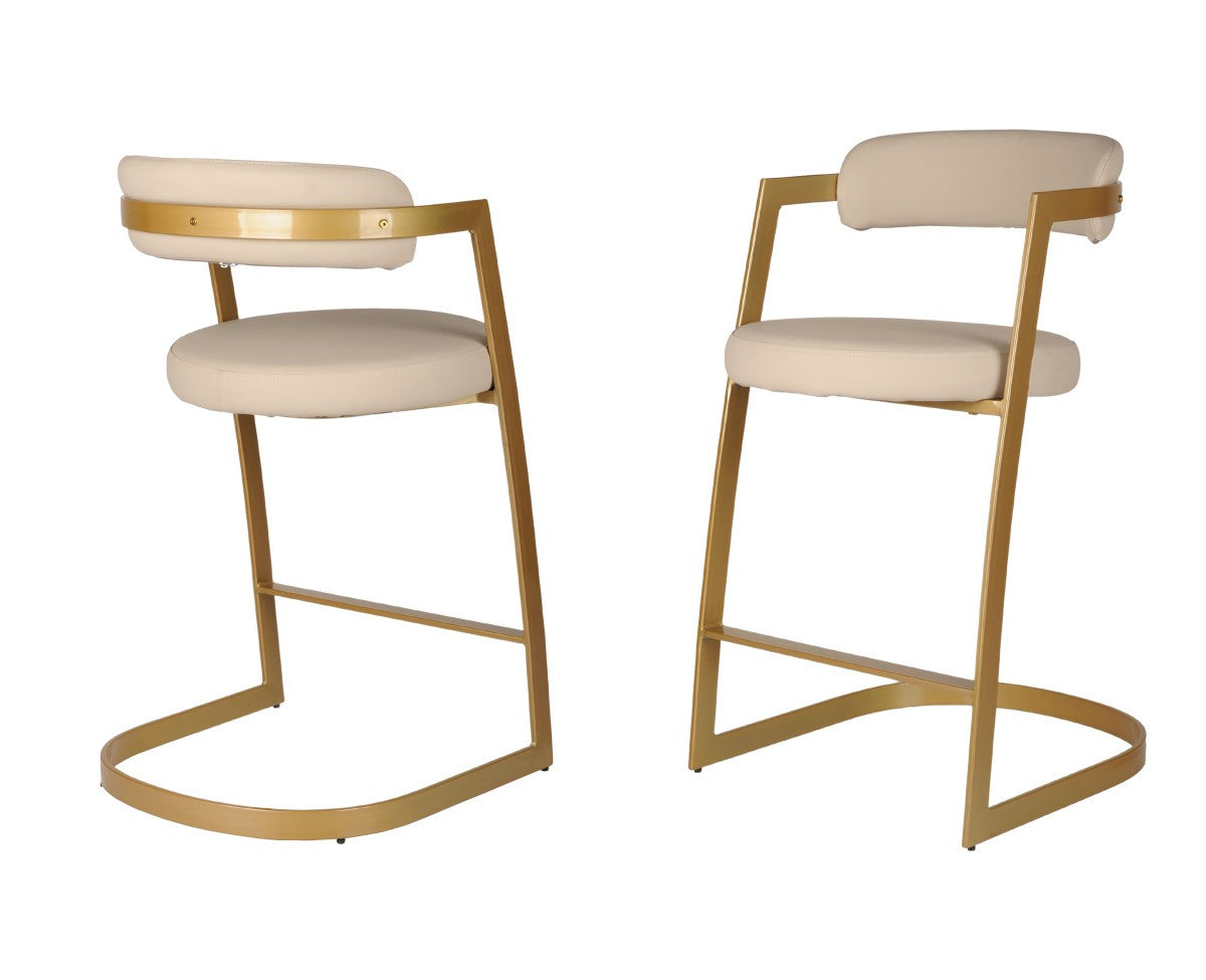 Makai Counter Stool - Gold - Set of Two