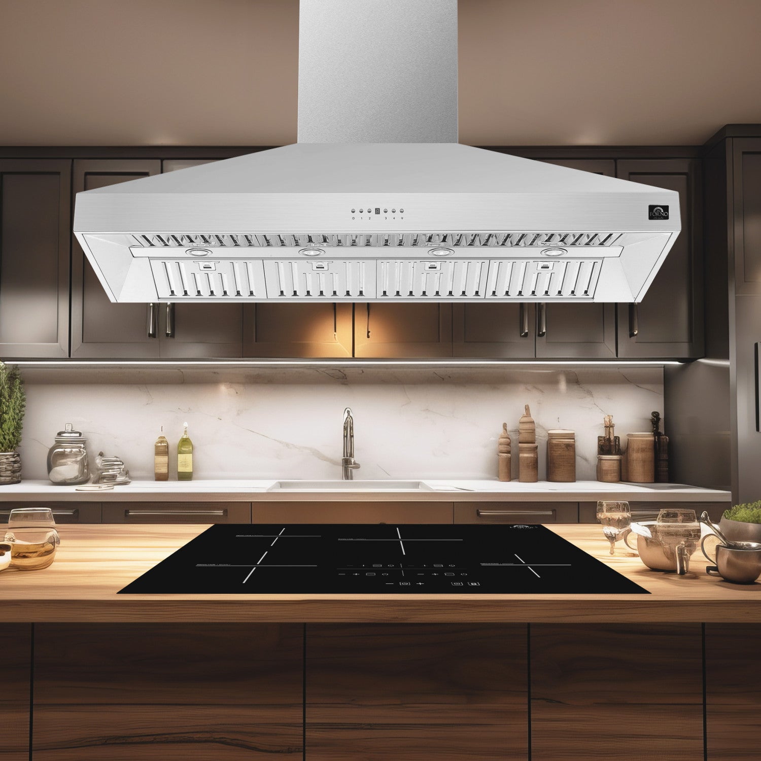Forno Coppito Stainless Steel 60" 1200 CFM Island Range Hood - FRHIS5129-60