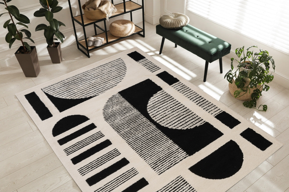 Sherpa Shapes Rug - 6' x 9' - White