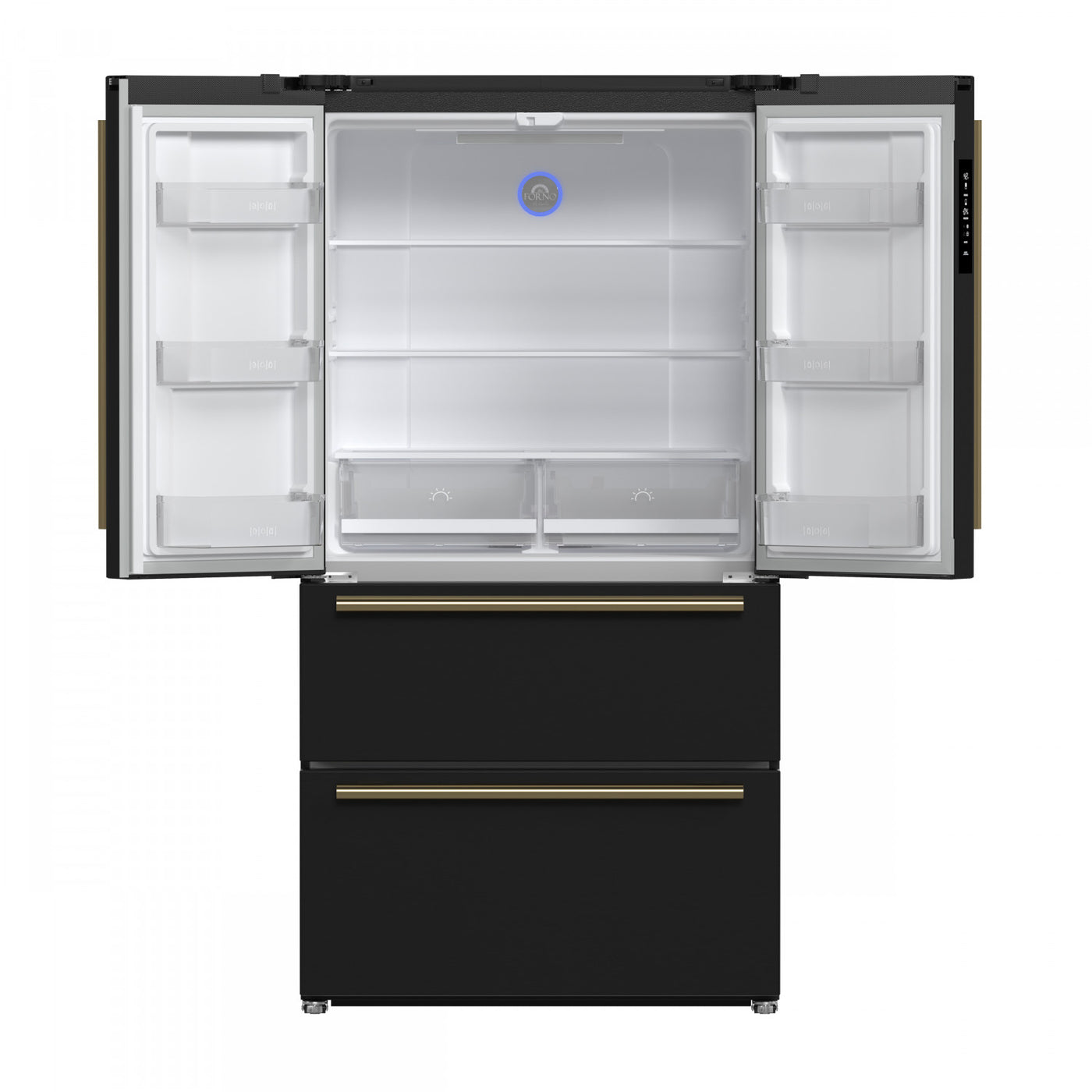 Forno Moena Black Counter-Depth French Door Refrigerator with Ice Maker (19.2 Cu. Ft.) - FFRBI1820-36BLK