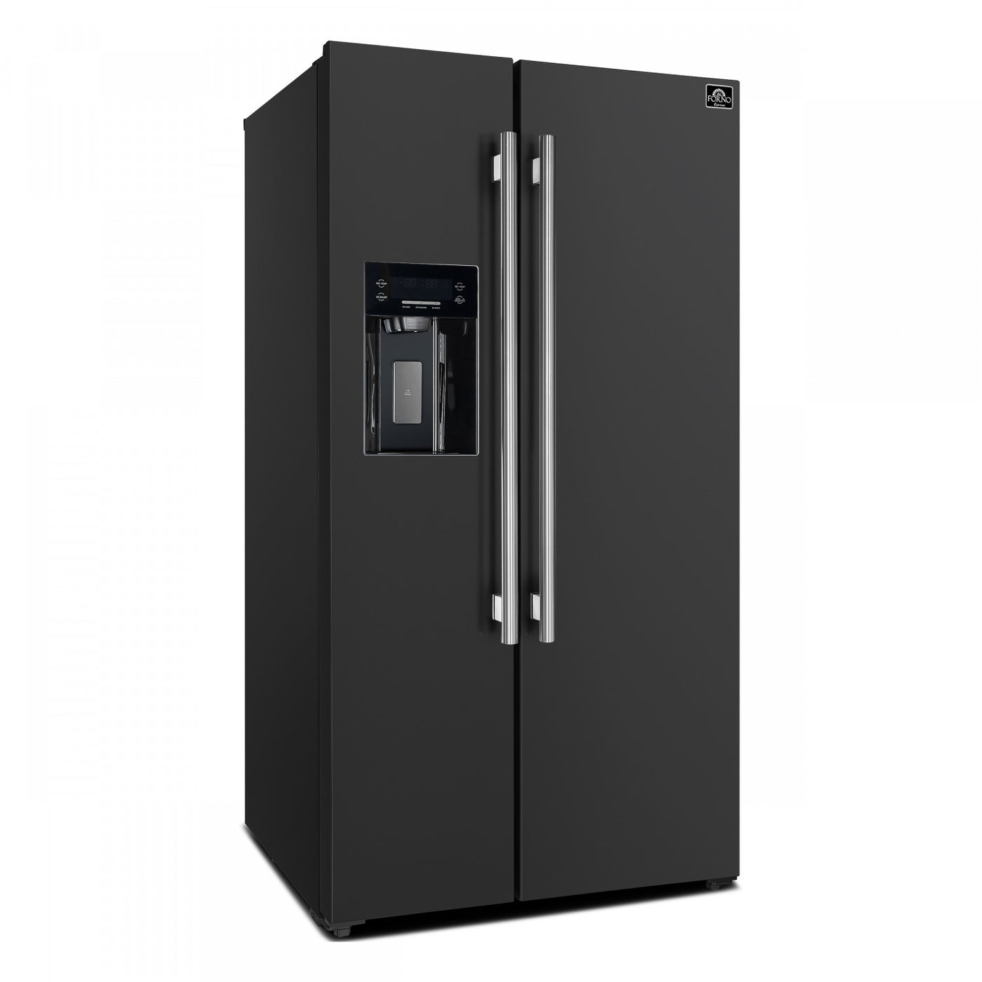 Forno Salerno 36" Black Side-by-side Refrigerator With Ice & Water Dispenser (20 Cu. Ft.) - FFRBI1844-36BLK