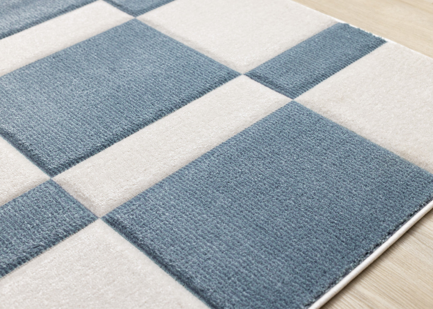 Finley Modern Geometric Area Rug - Blue White - 8' X 11'