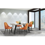 Eugenie Velvet Dining Chair - Orange - Set of Two