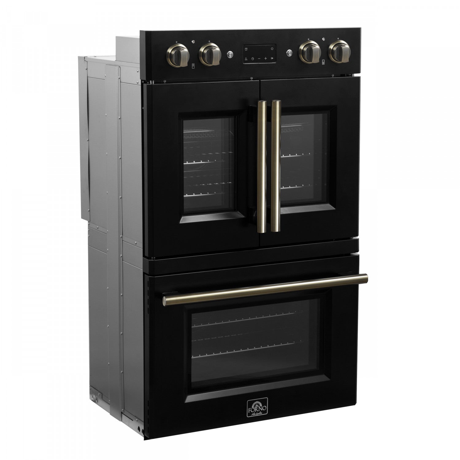 Forno Asti Black 30" French Door Double Wall Oven With Dual True Convection And Air Fry (7.36 Cu. Ft.) - FBOEL1340-30BLK