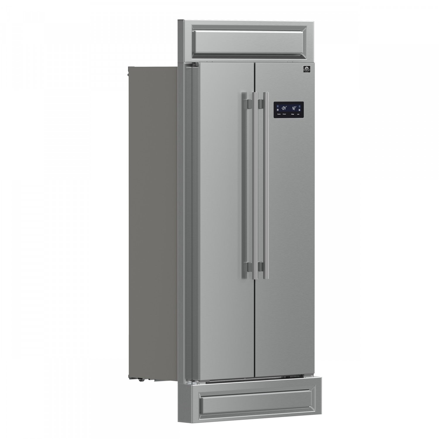 Forno Salerno 33" 15.6 Cu.Ft. Stainless Steel Built-in Side-by-Side Refrigerator - FFRBI1805-37MG