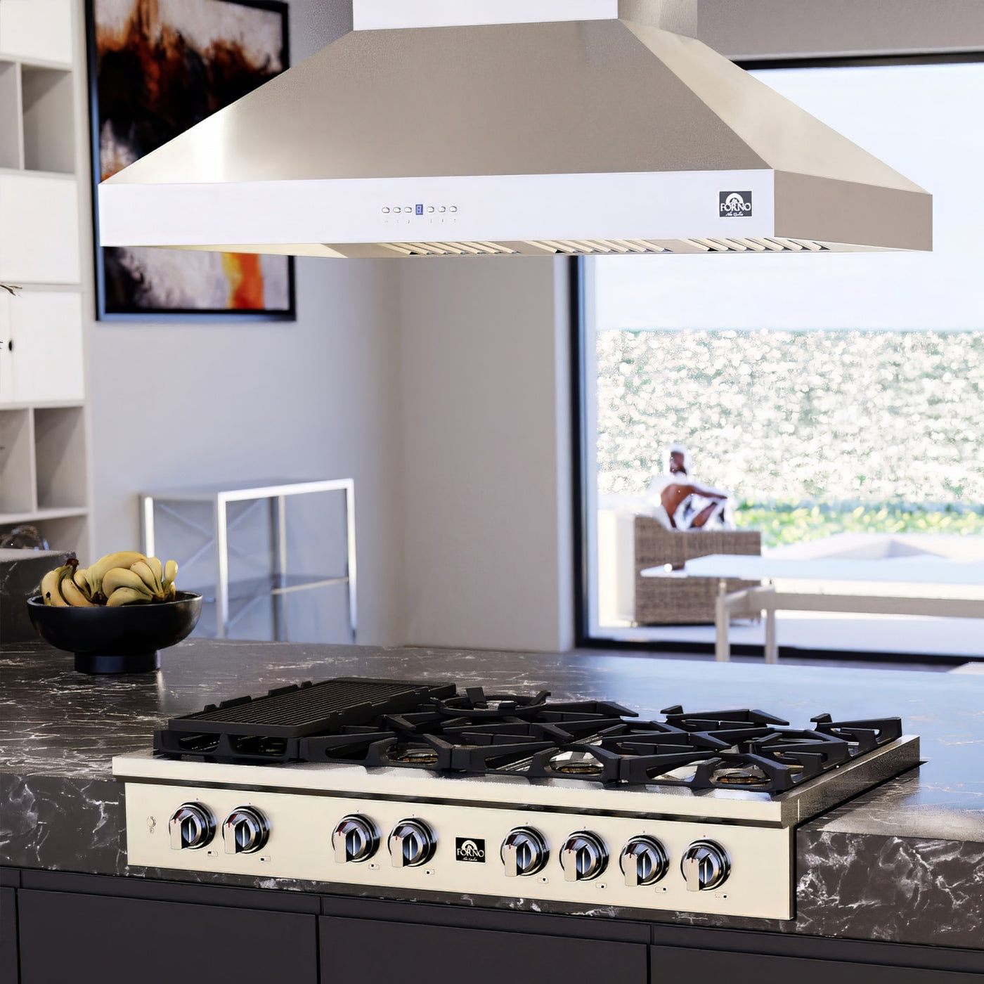 Forno Coppito Stainless Steel 48" 1200 CFM Island Range Hood - FRHIS5129-48