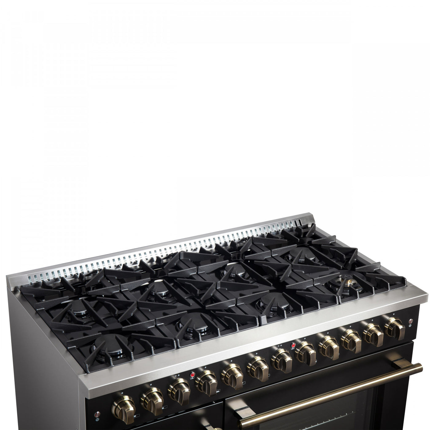 Forno Galiano 48" Black French Door Freestanding Dual Fuel Double Oven Range (6.58 Cu. Ft.) - FFSGS6356-48BLK