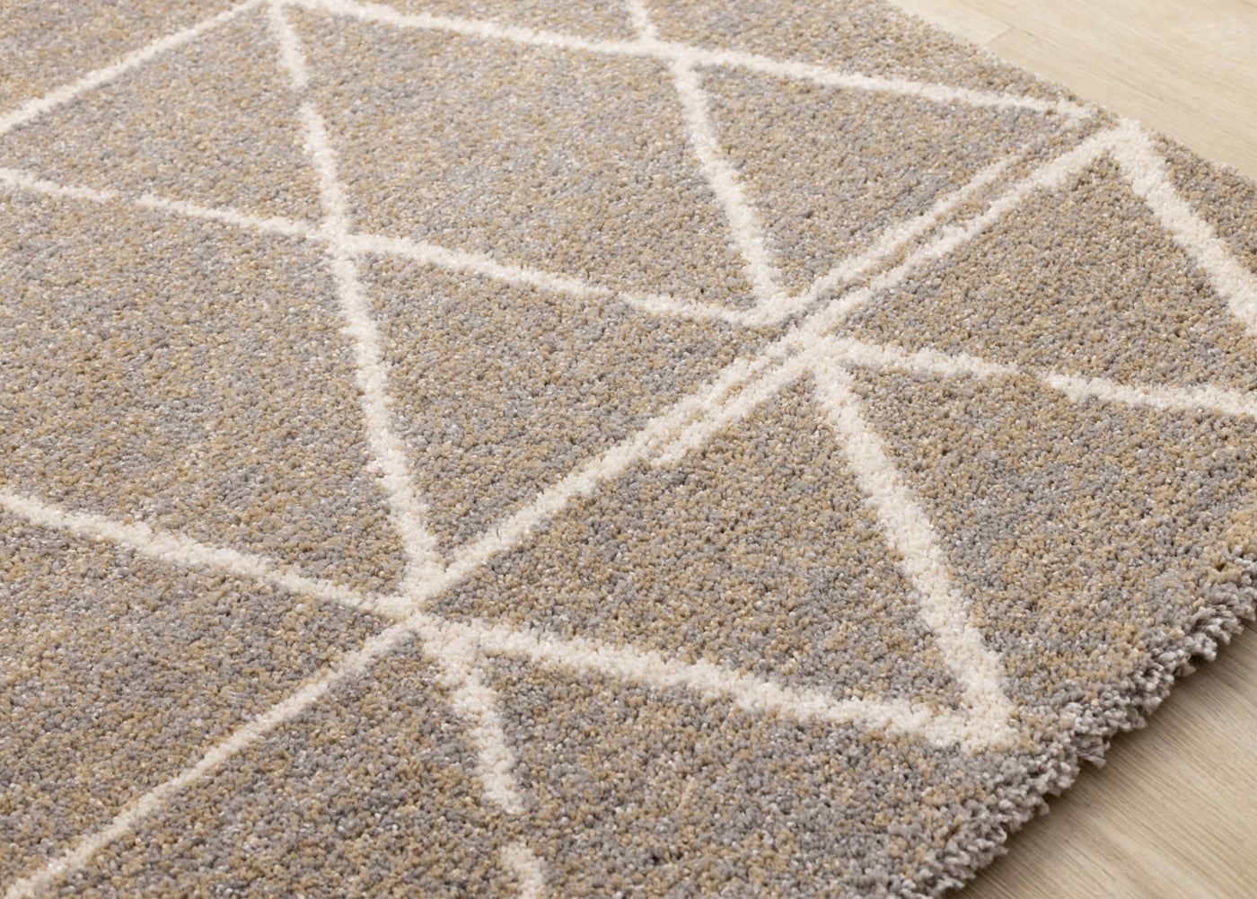 Halle Casual Contemporary Trellis Area Rug - Greige Cream - 8' X 11'