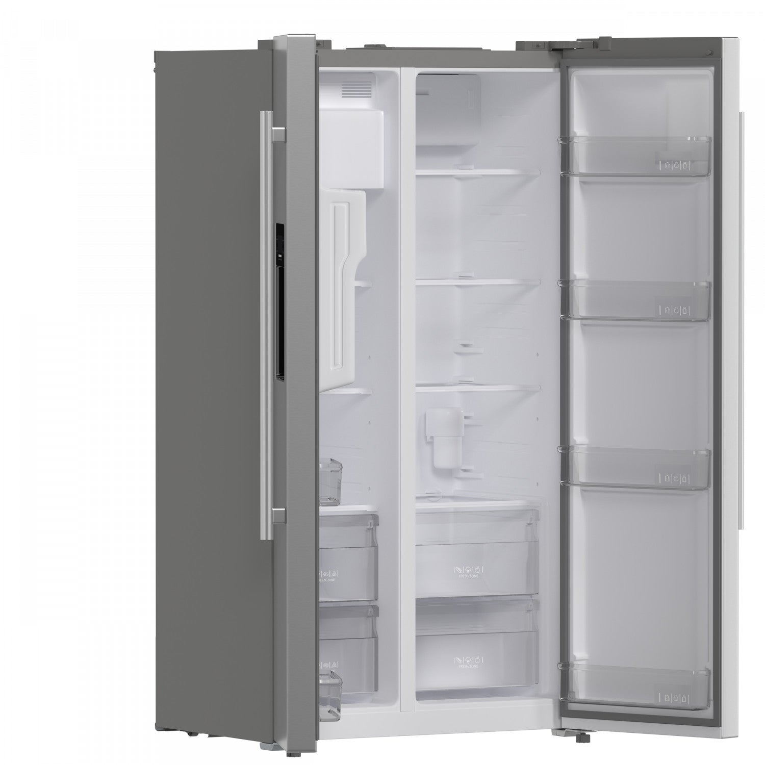 Forno Salerno 36" 20 Cu.Ft. Stainless Steel Freestanding Side-by-Side Refrigerator with Ice & Water Dispenser - FFRBI1844-36SB