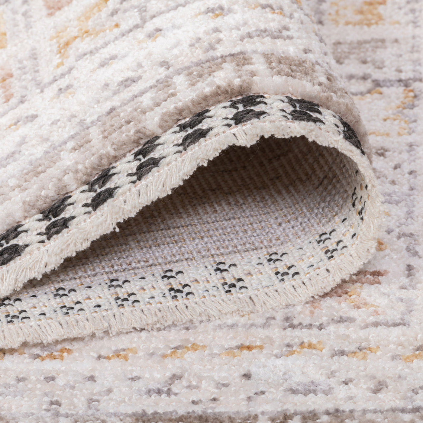 Poetic Bordered Rug - 9' x 12' - Antique White/Brown