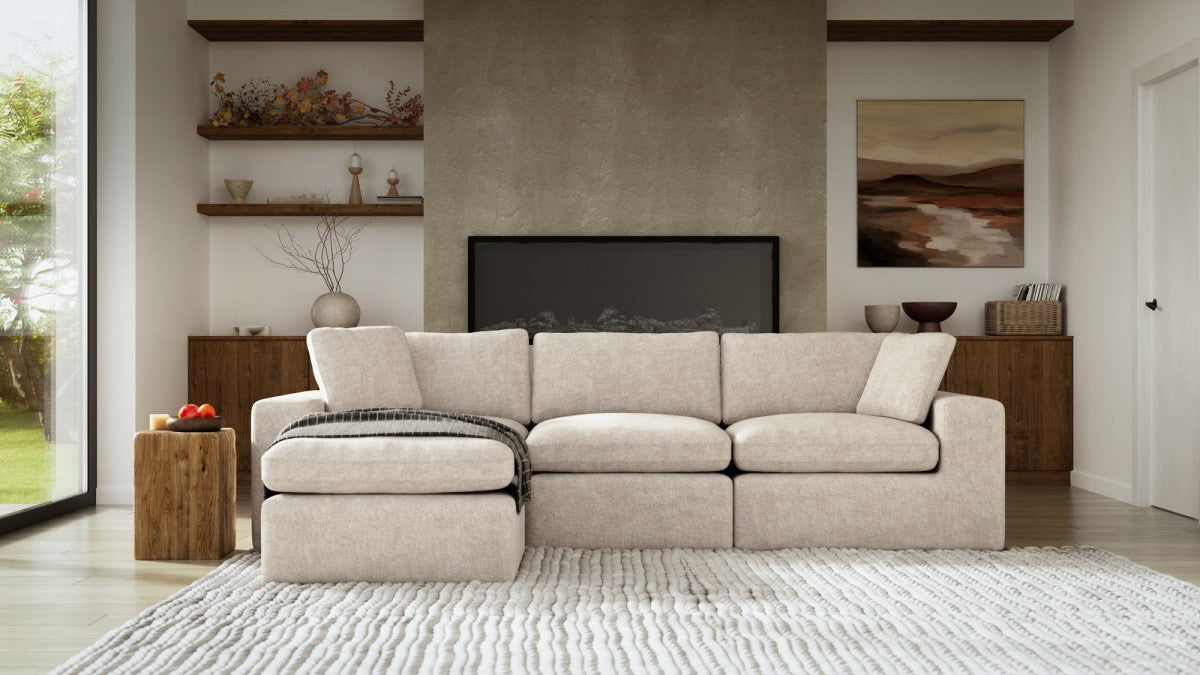 Jade All Foam Sectional - Beige