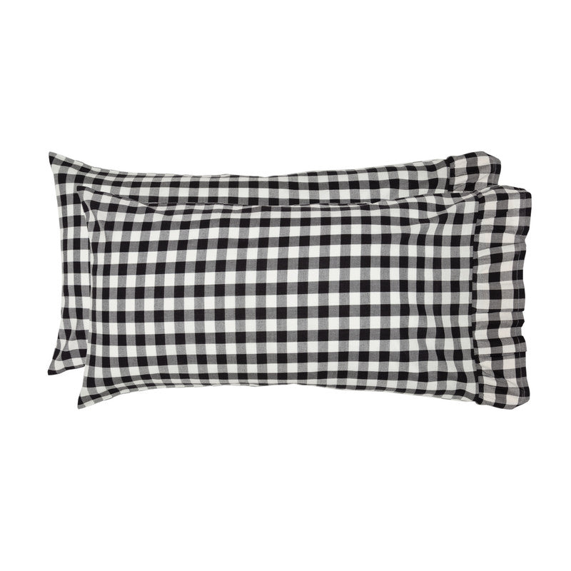 Selena III King Pillow Case - Black Check - Set of 2