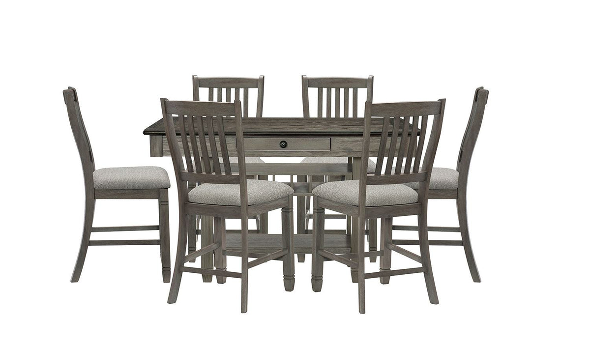 Harold Counter Height Dining Table - Grey, Antique