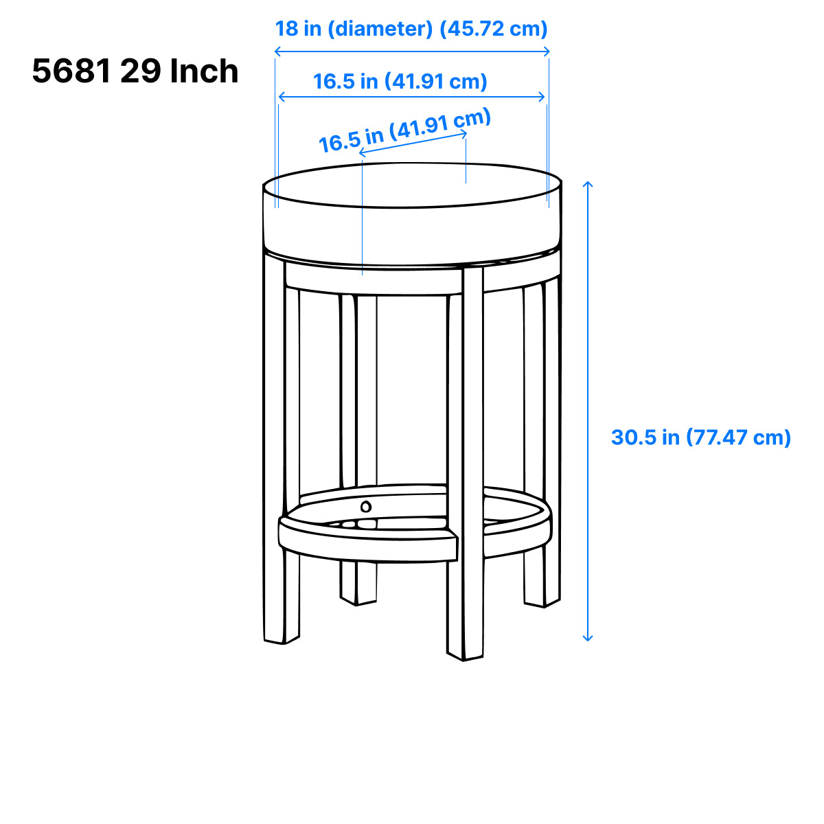 Westby Bar Stool - Black - Set of Two