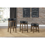 Westby Round Swivel Bar Height Stool - Black